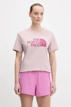 The North Face tricou Relaxed Easy femei, culoarea roz, NF0A8A6GA1O1 imagine
