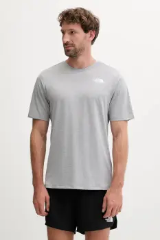 The North Face tricou sport 24/7 culoarea gri, cu imprimeu, NF0A894BCQO1 imagine