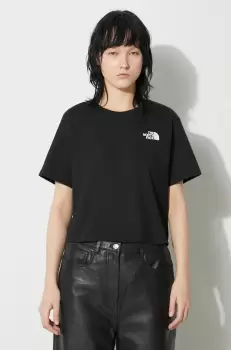 The North Face tricou W Simple Dome Cropped Slim Tee femei, culoarea negru, NF0A87U4JK31 imagine