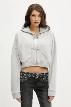 The Ragged Priest bluza culoarea gri, cu gluga, melanj, RPAW251087JS imagine