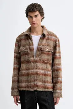 The Ragged Priest geaca cu aspect de camasa culoarea maro, de tranzitie, RPAW252002OW imagine