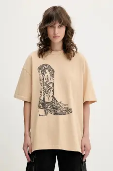 The Ragged Priest tricou din bumbac culoarea bej, RPSS251073JS imagine