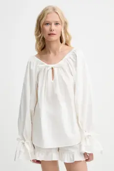 The Sleeper bluza din in culoarea bej, uni, CHBL06P009N imagine