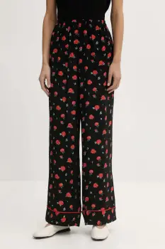 The Sleeper pantaloni culoarea negru, lat, high waist, PSPT03F021N imagine