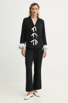 The Sleeper pijama femei, culoarea negru, BWSP02P002F imagine