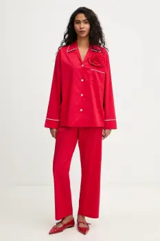 The Sleeper pijamale de bumbac culoarea rosu, bumbac, RSSP06P013R imagine