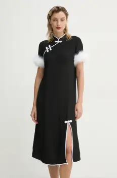 The Sleeper rochie culoarea negru, midi, drept, DRDR03P002F imagine