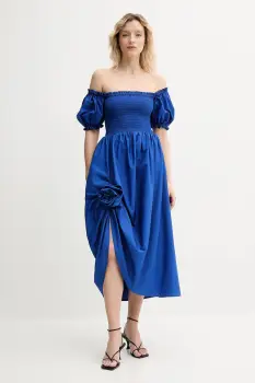 The Sleeper rochie din bumbac maxi, evazati, BRDR06P004R imagine