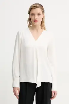 Theory bluza de matase femei, culoarea bej, neted, P0102507 imagine