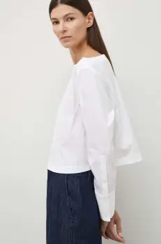 Theory bluza femei, culoarea alb, neted imagine