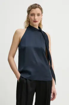 Theory bluza femei, culoarea albastru marin, neted, O1005507 imagine