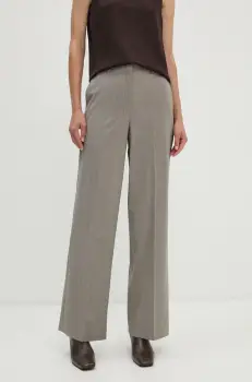 Theory pantaloni de lana culoarea gri, drept, high waist, O0101208 imagine