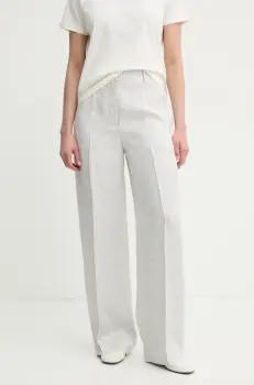 Theory pantaloni din in culoarea gri, drept, high waist, O1103203 imagine