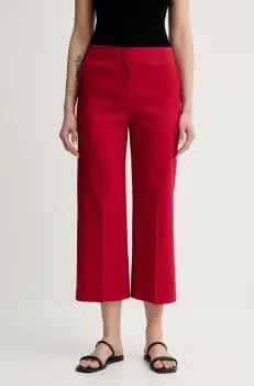 Theory pantaloni din in culoarea rosu, drept, high waist, M0203208 imagine