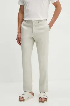 Theory pantaloni din in culoarea verde, mulata, O0473202 imagine