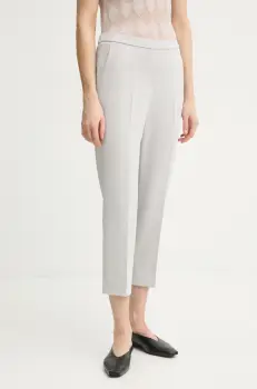 Theory pantaloni femei, culoarea bej, mulata, high waist imagine