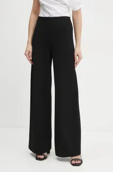 Theory pantaloni femei, culoarea negru, lat, high waist, O1116709 imagine