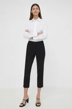 Theory pantaloni femei, culoarea negru, mulata, high waist imagine