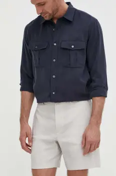 Theory pantaloni scurti din in culoarea gri imagine