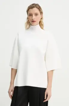 Theory pulover femei, culoarea bej, light, cu turtleneck, O1116707 imagine