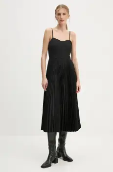 Theory rochie si pulover din amestec de lana culoarea negru, midi, evazati, O0805603 imagine