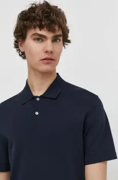 Theory tricou polo barbati, culoarea albastru marin, neted imagine