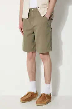 thisisneverthat pantaloni scurti jeans Carpenter Short barbati, culoarea verde, TN241WSOKS05 imagine