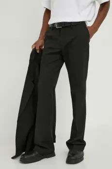 Tiger Of Sweden pantaloni din lana culoarea negru, drept imagine