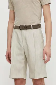 Tiger Of Sweden pantaloni scurti din lana Tulley culoarea bej, melanj, T72155005 imagine