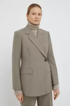 Tiger Of Sweden sacou din lana culoarea gri, oversize, neted imagine