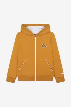 Timberland bluza copii Cardigan Suit culoarea galben, cu gluga, neted imagine