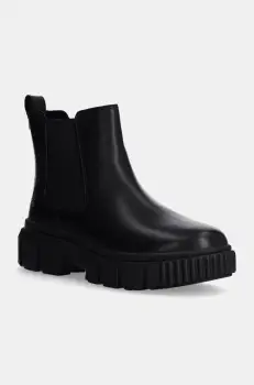 Timberland ghete chelsea de piele Greyfield Chelsea femei, culoarea negru, cu toc plat, TB0A5ZCG0011 imagine