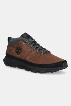 Timberland ghete de piele Winsor Trail Mid Lace culoarea maro, TB0A41X7W071 imagine