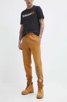 Timberland pantaloni de trening culoarea maro, cu imprimeu, TB0A5YFBP471 imagine