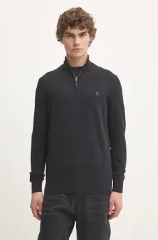 Timberland pulover de bumbac culoarea negru, light, cu turtleneck, TB0A2BMXX651 imagine