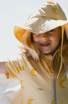 Tinycottons costum de baie dintr-o bucata pentru copii MIDNIGHT SUN SWIMSUIT culoarea galben, SS25-268 imagine