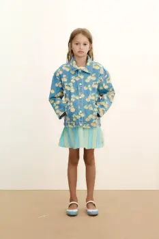 Tinycottons geaca de blugi pentru copii ORANGES JACKET imagine