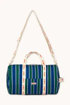 Tinycottons geanta copii STRIPES DUFFLE BAG culoarea bleumarin, AW25-542 imagine