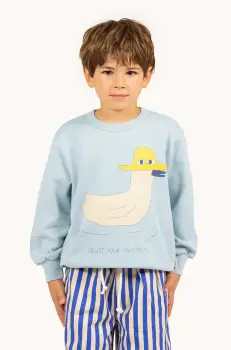 Tinycottons hanorac de bumbac pentru copii DUCK GRAPHIC SWEATSHIRT cu imprimeu, SS25-101 imagine