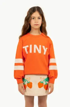 Tinycottons hanorac de bumbac pentru copii STRIPES LOGO SWEATSHIRT culoarea portocaliu, cu imprimeu, SS25-155 imagine