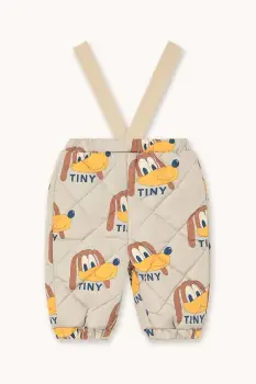 Tinycottons pantaloni bebe DOGS BABY PADDED SWEATPANT culoarea bej, cu imprimeu, AW25-166 imagine
