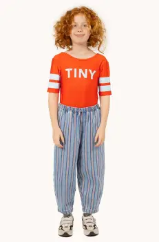 Tinycottons pantaloni de bumbac pentru copii STRIPES MULTICOLOR PANT modelator, SS25-238 imagine