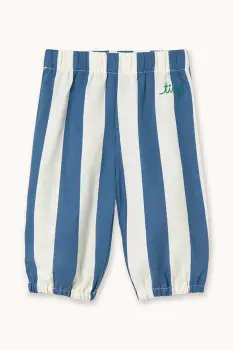 Tinycottons pantaloni de in pentru copii LIGHT NAVY STRIPES BABY PANT imagine