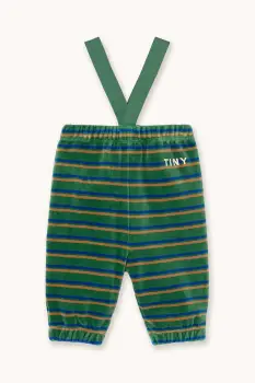 Tinycottons pantaloni de trening pentru bebelusi DUO STRIPES BABY SWEATPANT culoarea verde, AW25-254 imagine