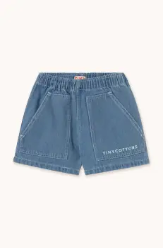 Tinycottons pantaloni scurti din bumbac pentru copii GRAPHIC DENIM SHORT neted, SS25-242 imagine