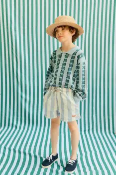 Tinycottons pantaloni scurti din bumbac pentru copii STRIPES TWILL SHORTS imagine