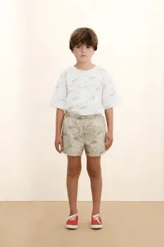 Tinycottons pantaloni scurti din bumbac pentru copii TINY & TINY TWILL SHORTS imagine