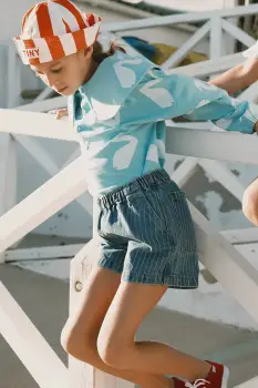 Tinycottons pantaloni scurti din denim pentru copii STRIPES DENIM SHORTS imagine