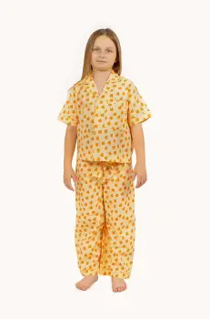 Tinycottons pijamale de bumbac pentru copii APPLES SET culoarea galben, modelator, SS25-349 imagine