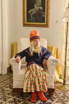 Tinycottons pulover copii STRIPES TINY CARDIGAN culoarea bleumarin, AW25-113 imagine